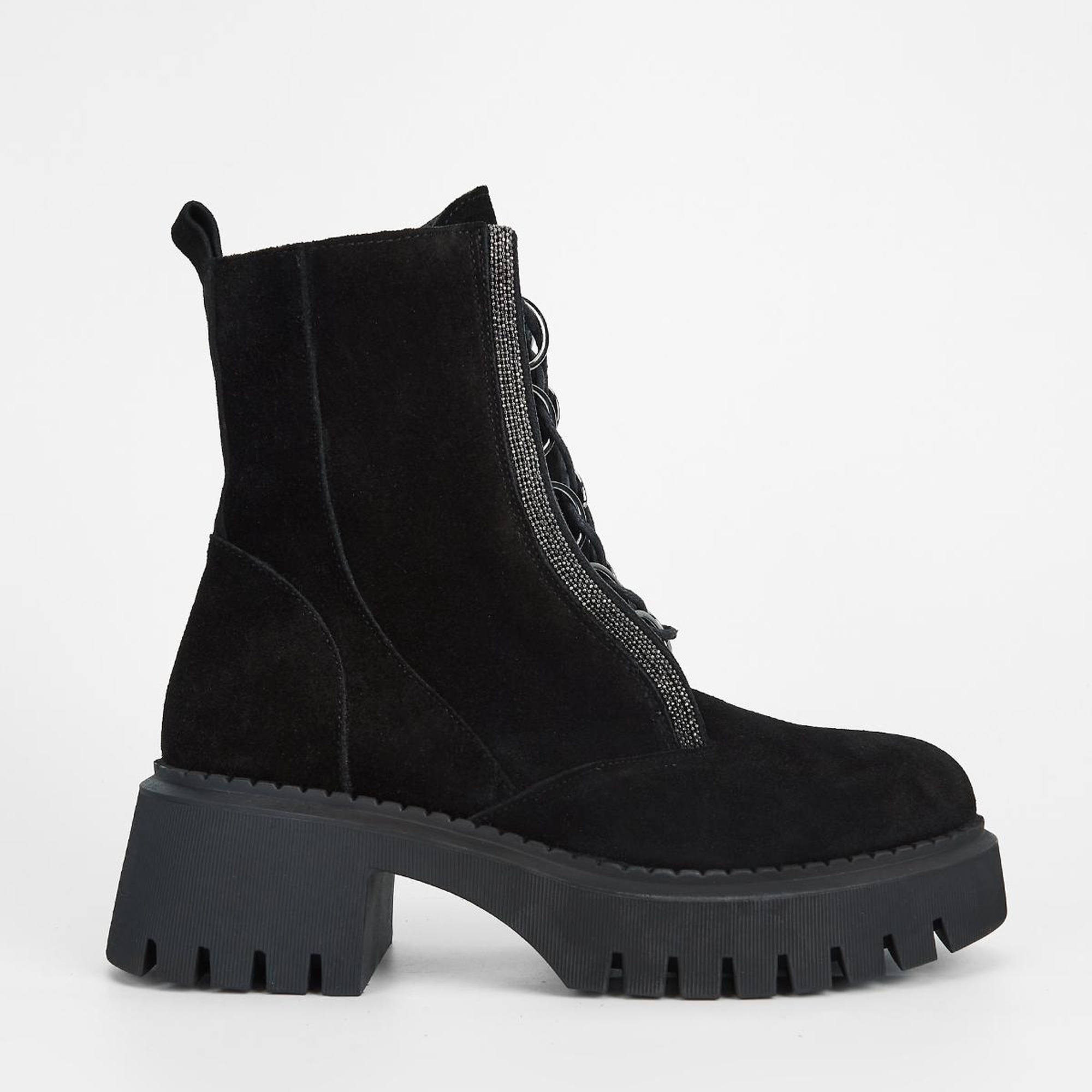 Valmenti Kadın Siyah Süet Hakiki Deri Casual Bot