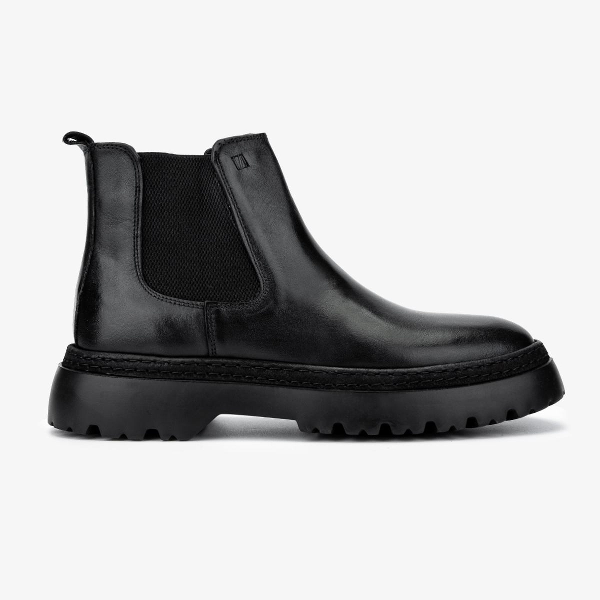 Valmenti Erkek Hakiki Deri Siyah Antik Casual Bot