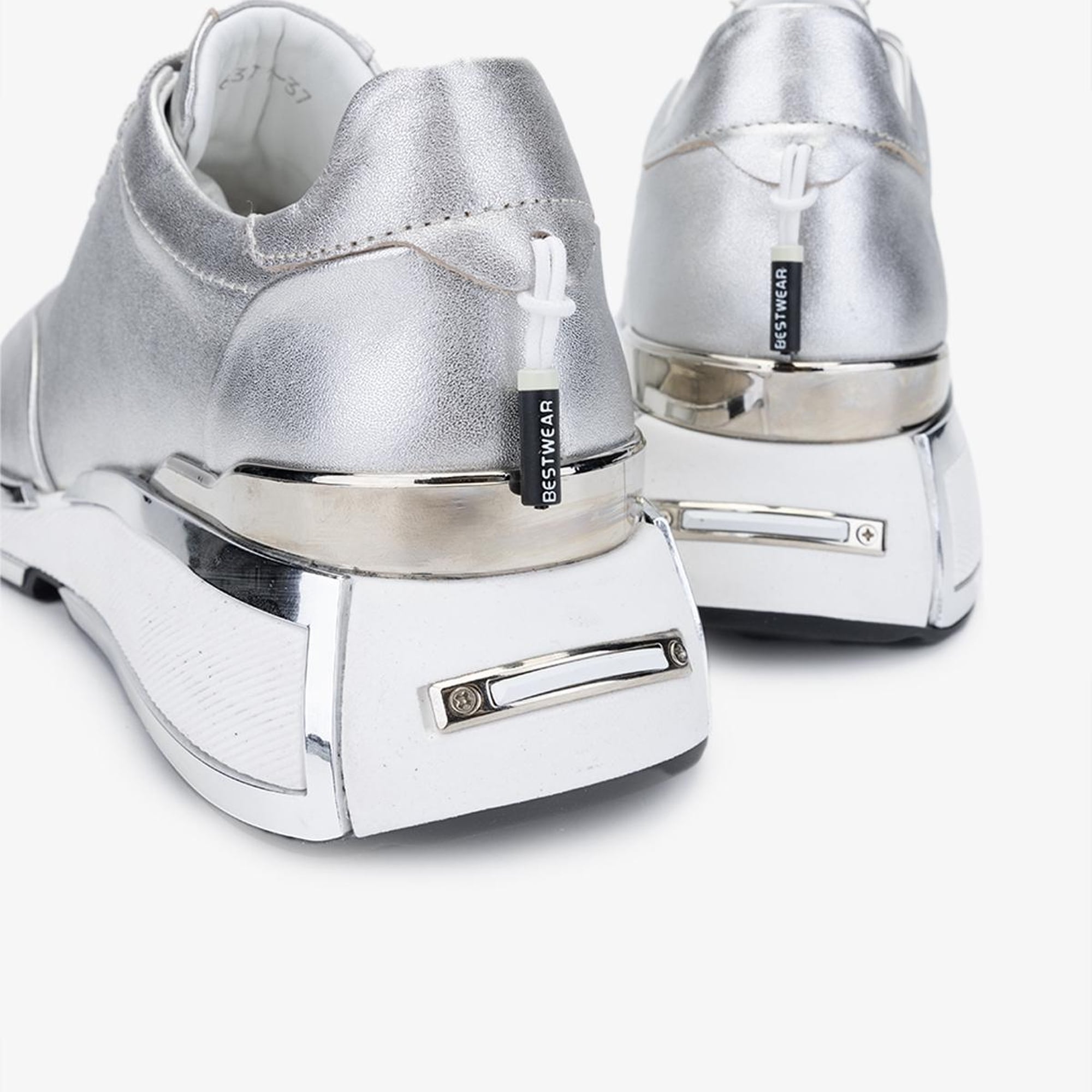 Valmenti Achernar Kadın Gümüş Metalik Hakiki Deri Sneakers & Spor Ayakkabı