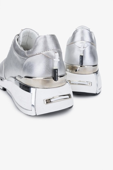  Valmenti Achernar Kadın Gümüş Metalik Hakiki Deri Sneakers & Spor Ayakkabı