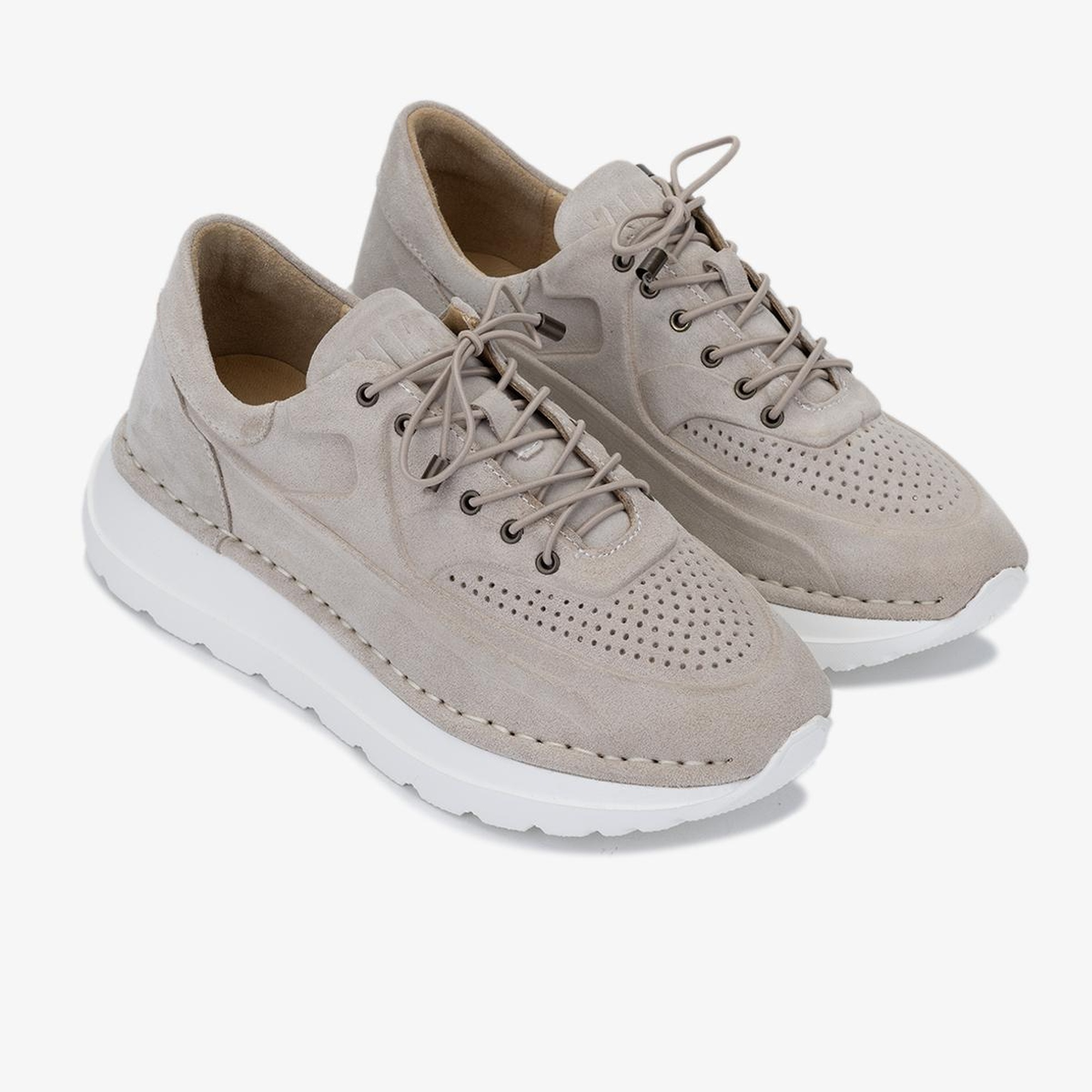 Valmenti Zoe Kadın Bej Süet Hakiki Deri Sneakers & Spor Ayakkabı