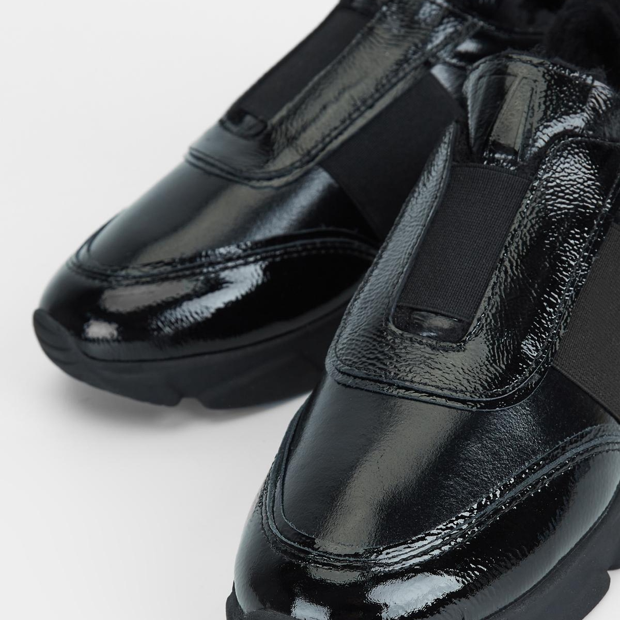 Valmenti Kadın Siyah Rugan Hakiki Deri Sneakers & Spor Ayakkabı