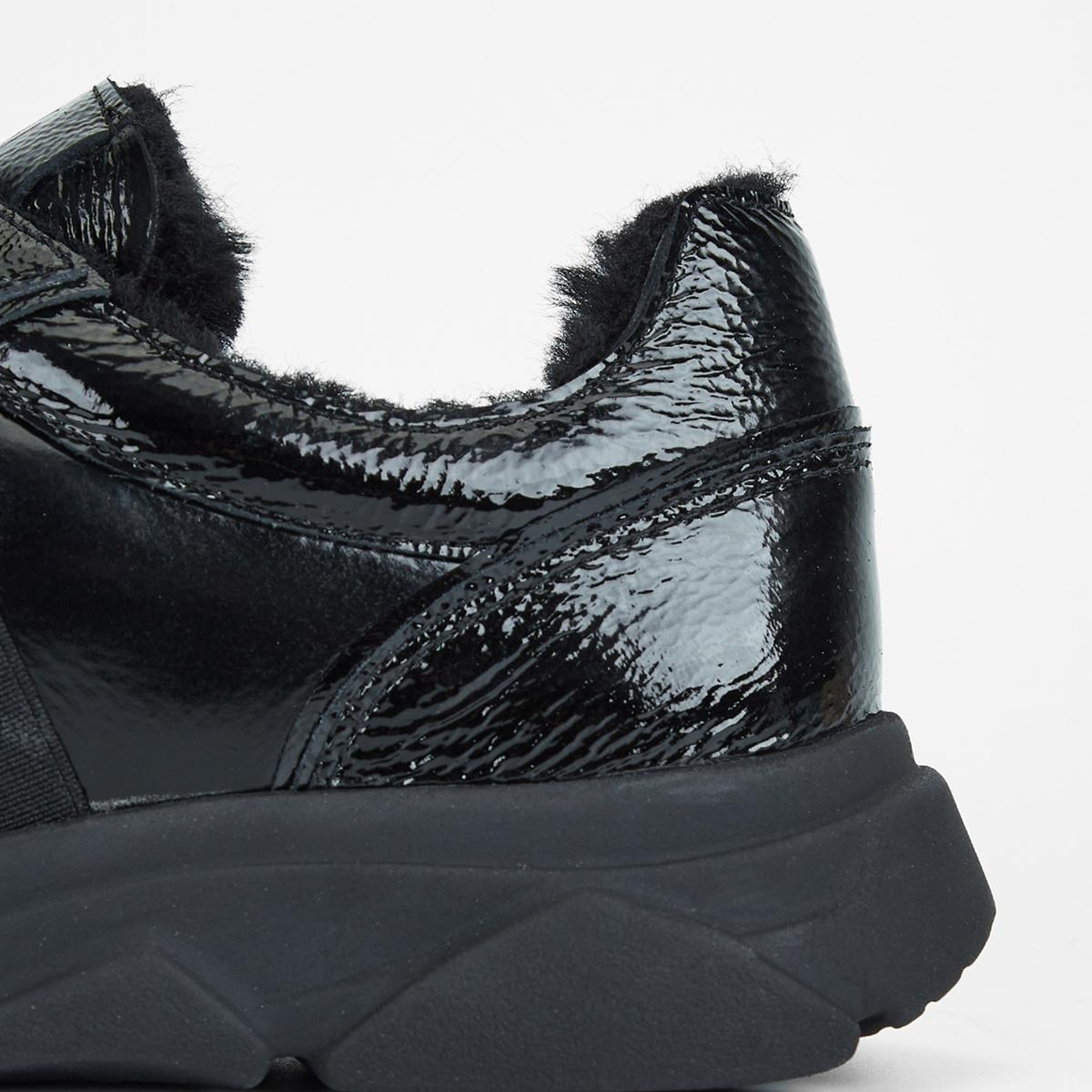 Valmenti Kadın Siyah Rugan Hakiki Deri Sneakers & Spor Ayakkabı