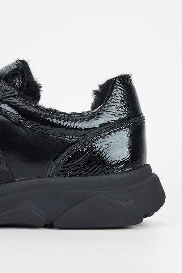  Valmenti Kadın Siyah Rugan Hakiki Deri Sneakers & Spor Ayakkabı