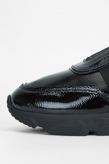  Valmenti Kadın Siyah Rugan Hakiki Deri Sneakers & Spor Ayakkabı