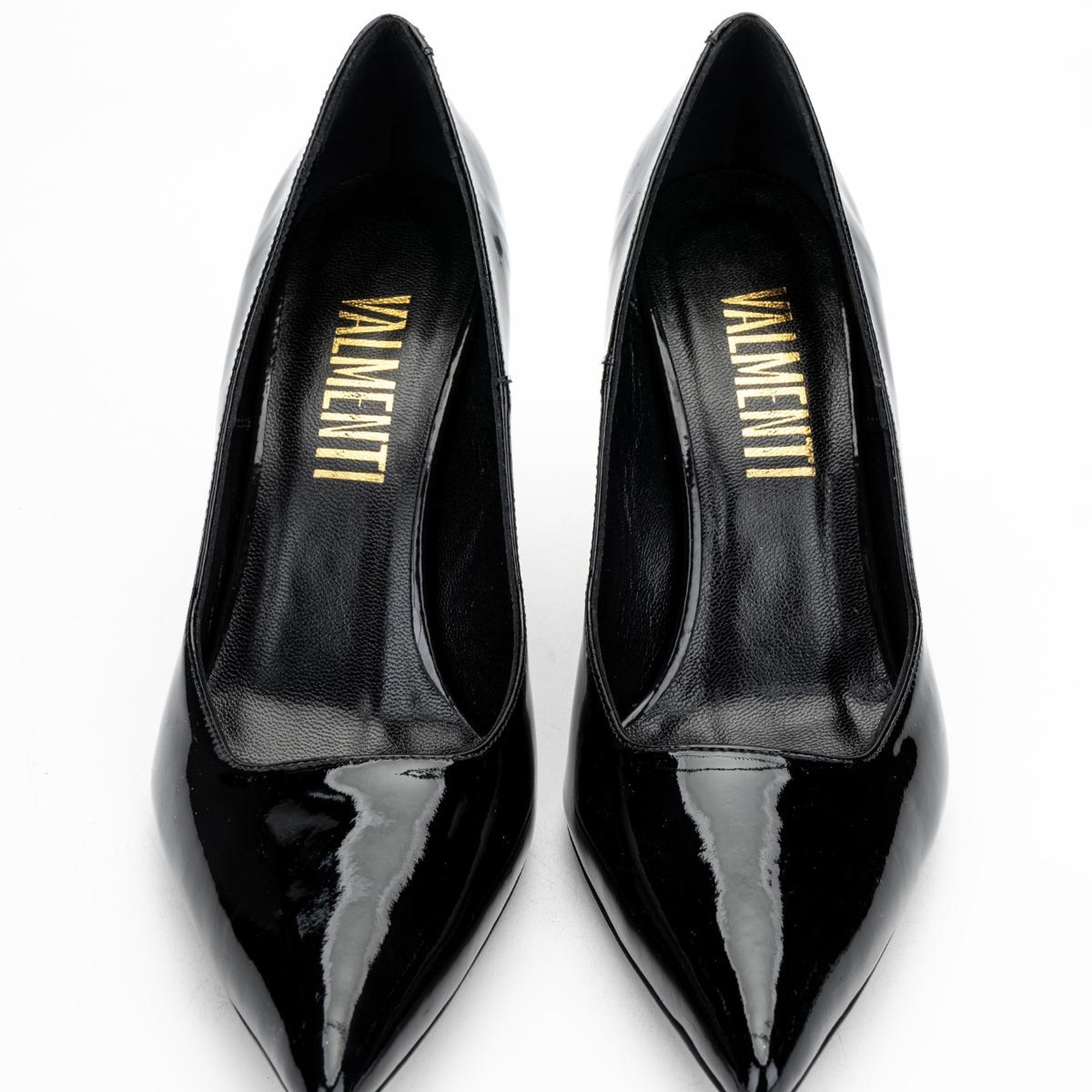 Valmenti Anya Kadın Siyah Rugan Hakiki Deri Topuklu Ayakkabı