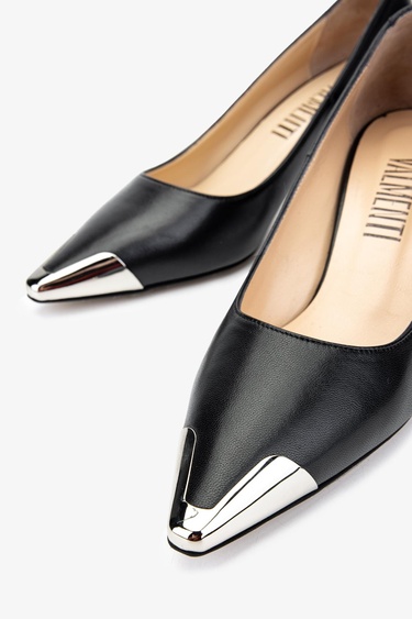  Valmenti Alice Kadın Siyah Hakiki Deri Topuklu Ayakkabı