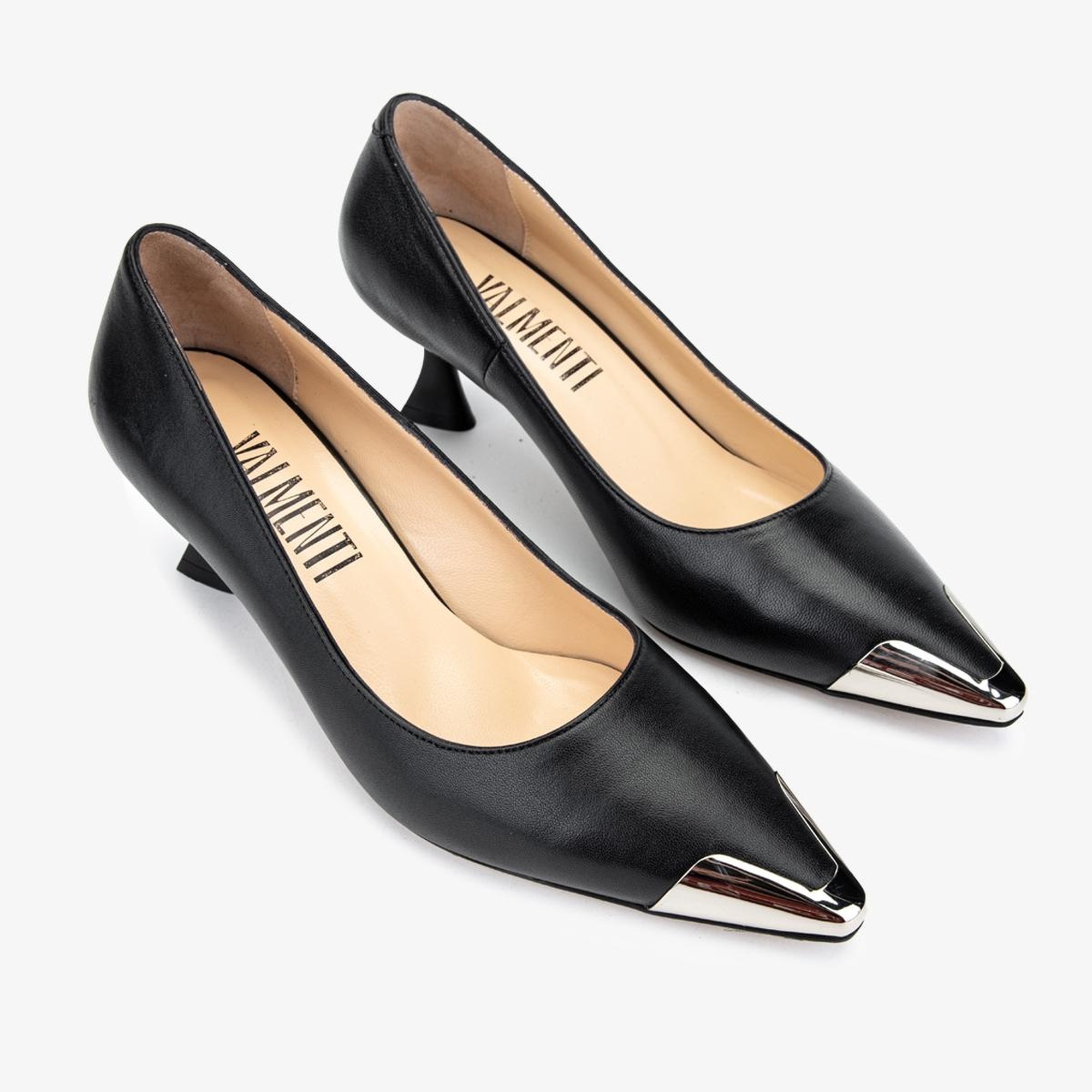 Valmenti Alice Kadın Siyah Hakiki Deri Topuklu Ayakkabı