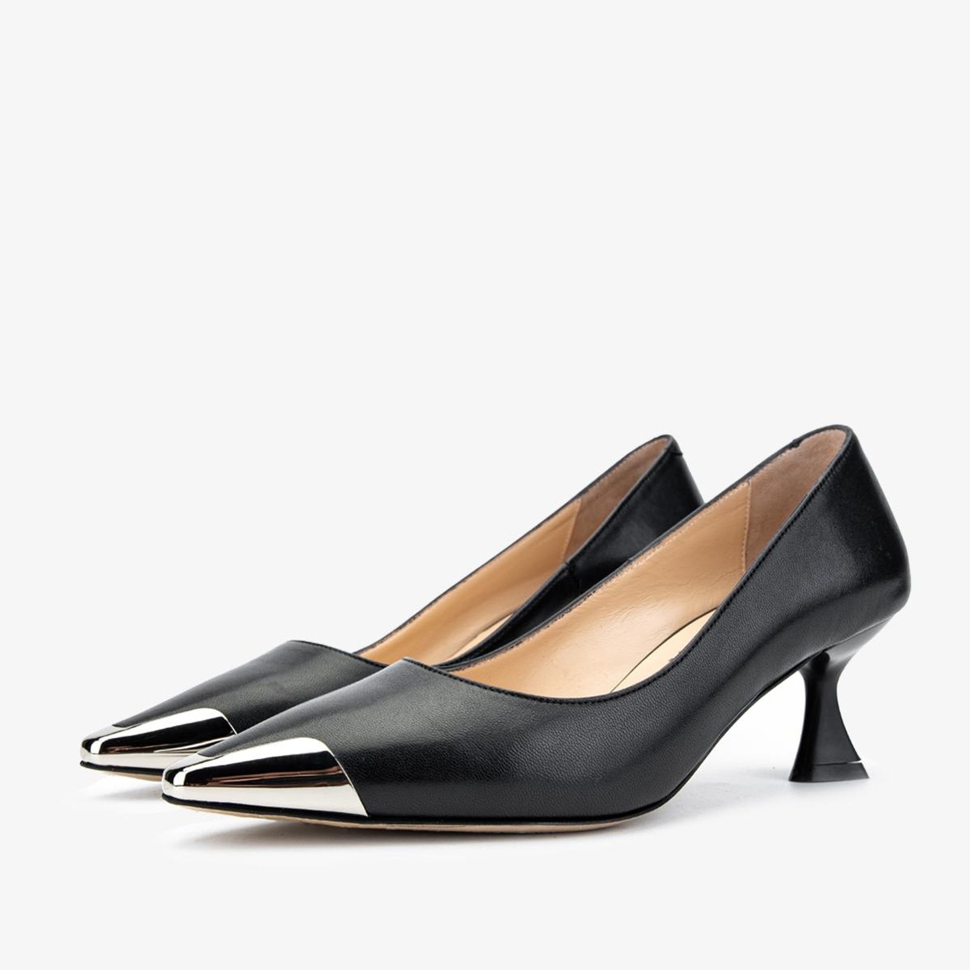 Valmenti Alice Kadın Siyah Hakiki Deri Topuklu Ayakkabı