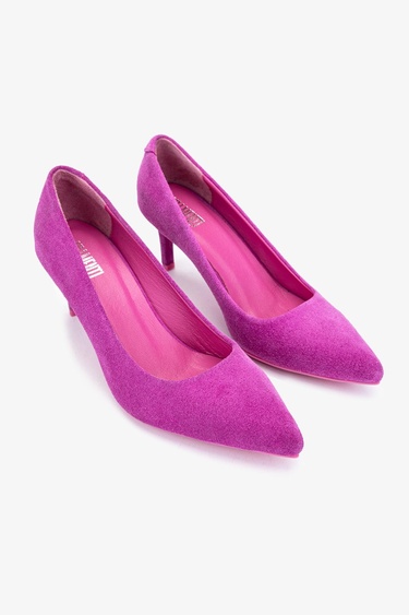  Valmenti Ers Kadın Fusya süet Hakiki Deri Topuklu Ayakkabı