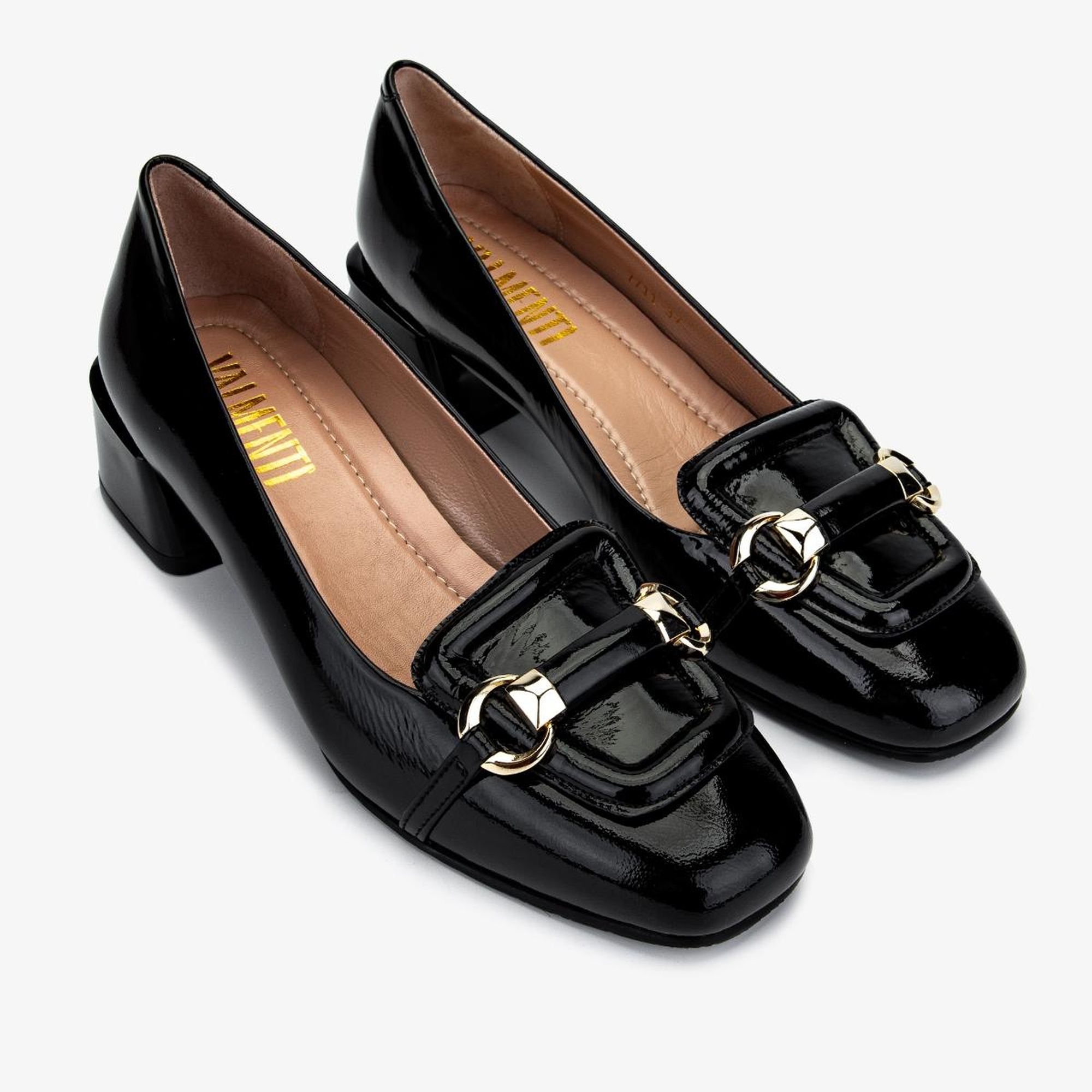 Valmenti Kadın Siyah Rugan Topuklu Ayakkabı