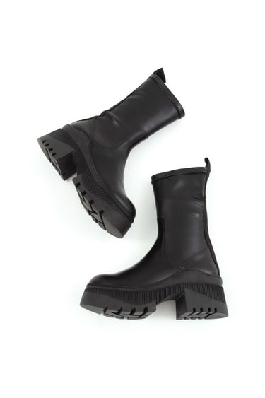  Tamer Tanca Kadın Hakiki Deri Siyah Analin Casual Bot