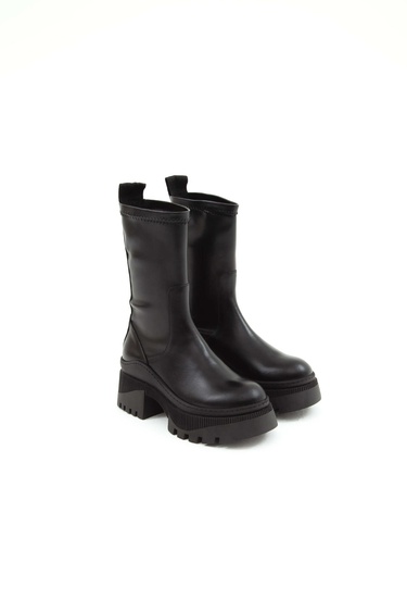  Tamer Tanca Kadın Hakiki Deri Siyah Analin Casual Bot