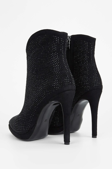  Tamer Tanca Kadın Hakiki Deri Siyah Topuklu Bot