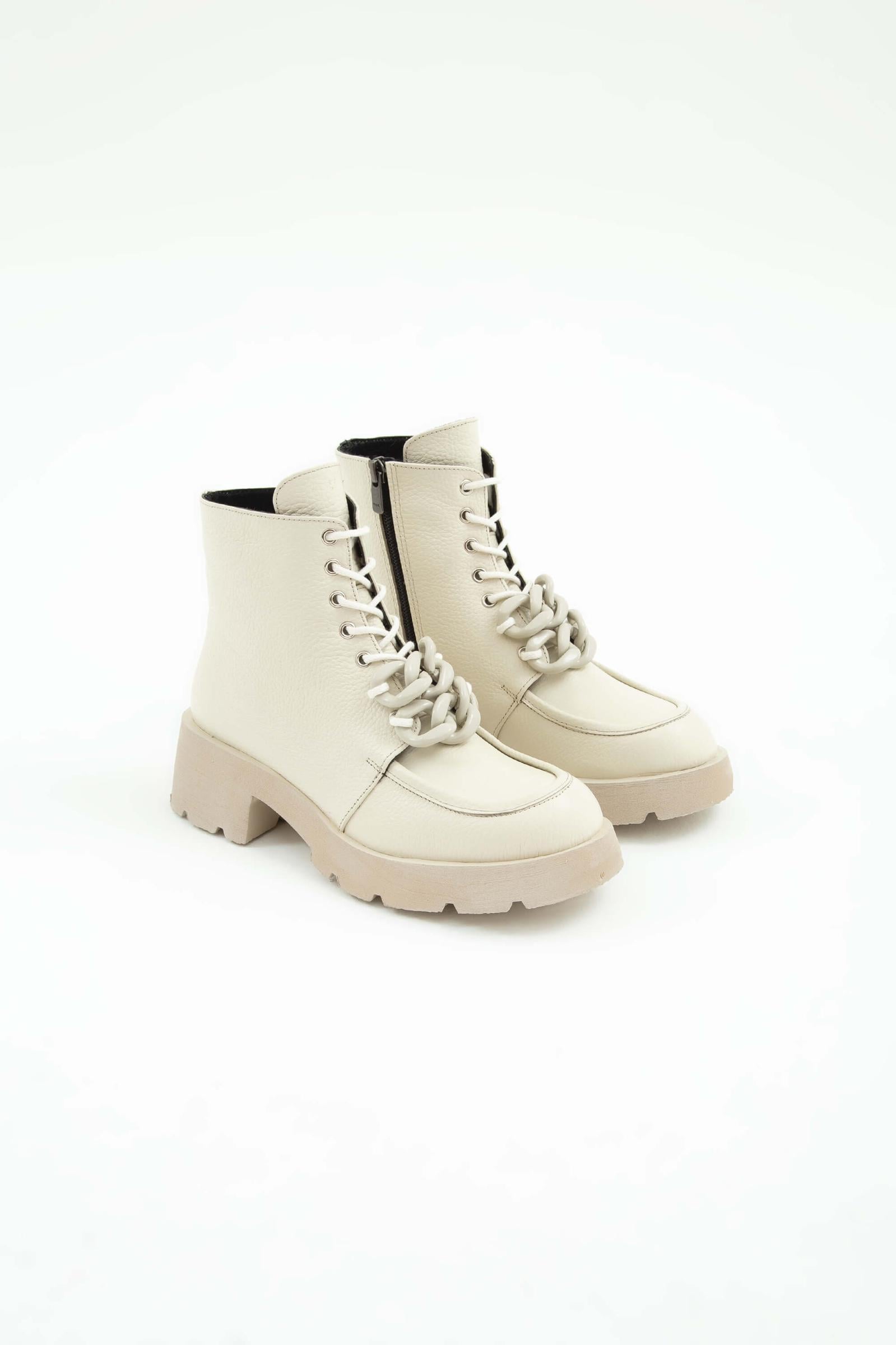  Tamer Tanca Kadın Hakiki Deri Krem Floter Casual Bot