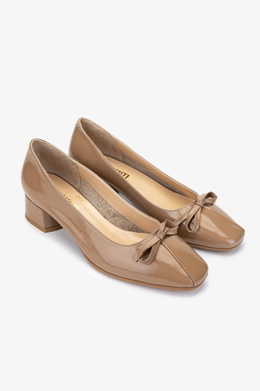  Valmenti Kadın Hakiki Deri Camel Topuklu Ayakkabı