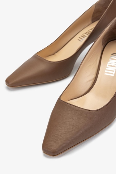  Valmenti Sergio Kadın Taba Hakiki Deri Topuklu Ayakkabı