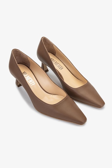  Valmenti Sergio Kadın Taba Hakiki Deri Topuklu Ayakkabı