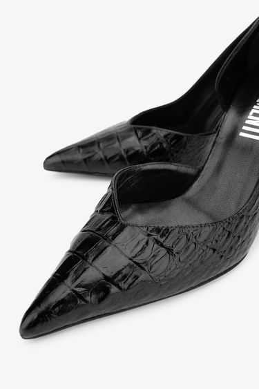  Valmenti Orionex Kadın Siyah piton Hakiki Deri Topuklu Ayakkabı