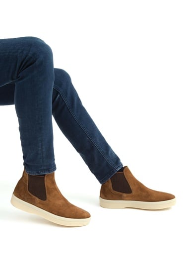  Tamer Tanca Erkek Hakiki Deri Taba Süet Casual Bot