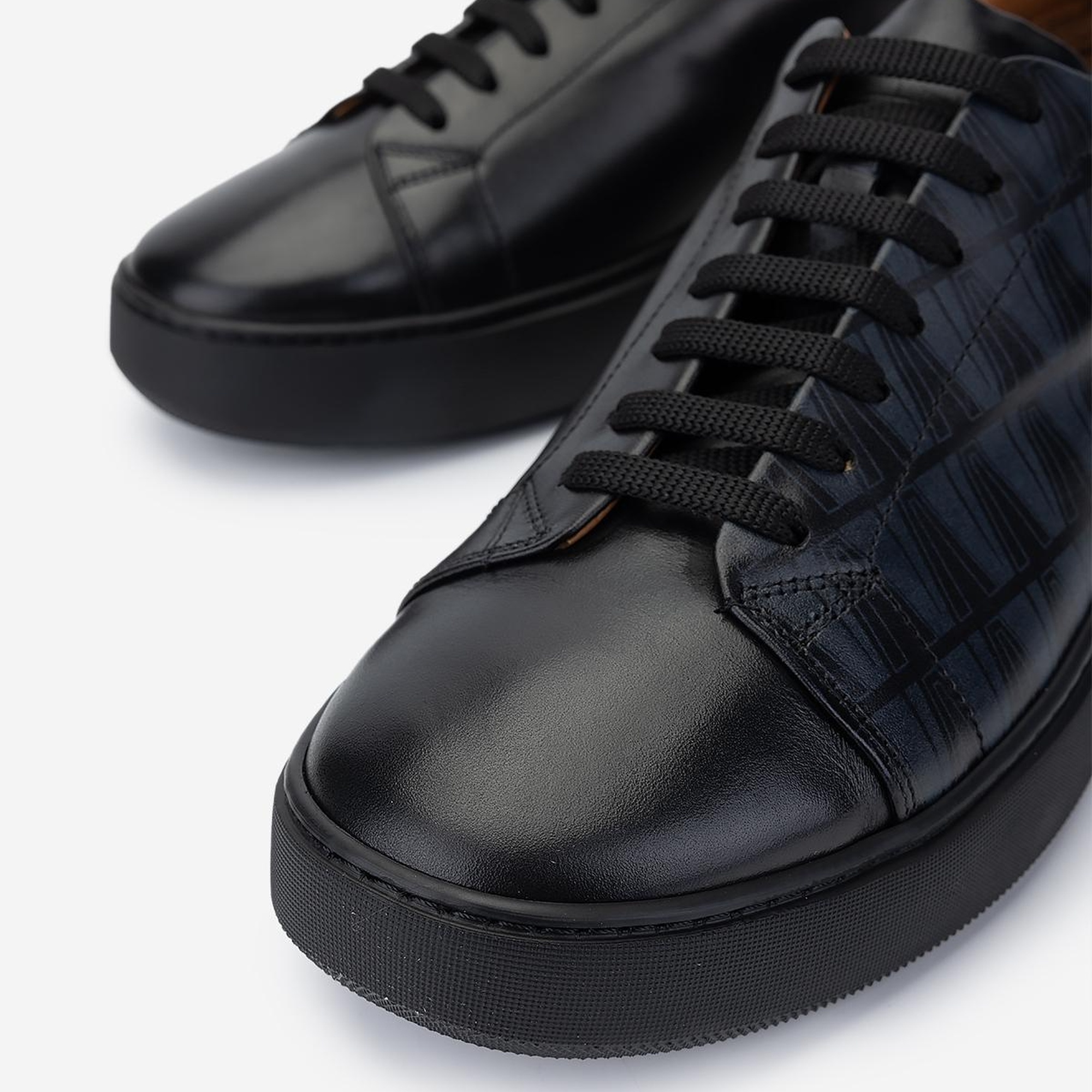 Valmenti Erkek Hakiki Deri Siyah Deri Sneakers & Spor Ayakkabı