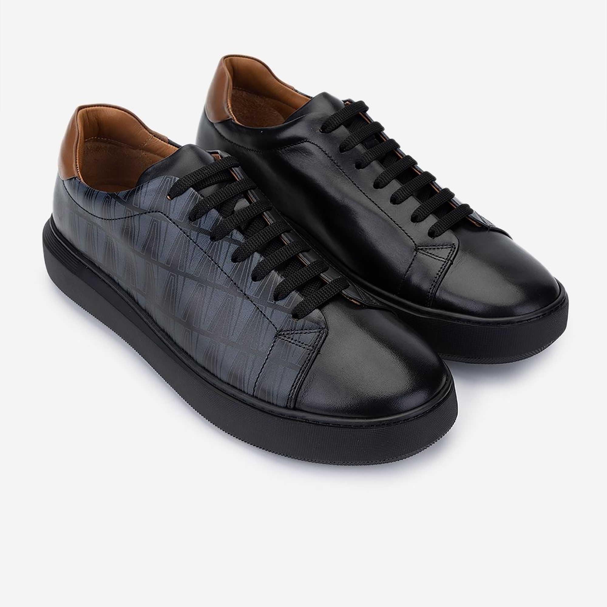 Valmenti Erkek Hakiki Deri Siyah Deri Sneakers & Spor Ayakkabı