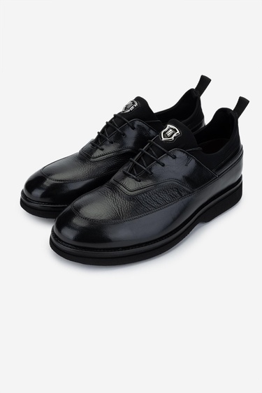  Valmenti Erkek Hakiki Deri Siyah Ayakkabı
