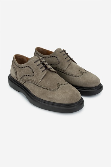  Valmenti Erkek Hakiki Deri Bej Süet Casual Ayakkabı