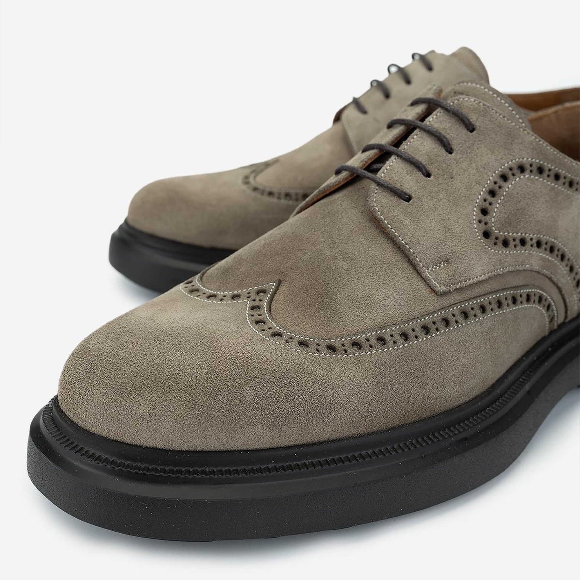 Valmenti Erkek Hakiki Deri Bej Süet Casual Ayakkabı