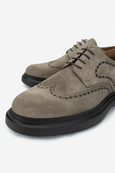  Valmenti Erkek Hakiki Deri Bej Süet Casual Ayakkabı