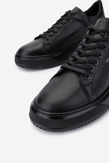  Valmenti Erkek Hakiki Deri Siyah Sneakers & Spor Ayakkabı