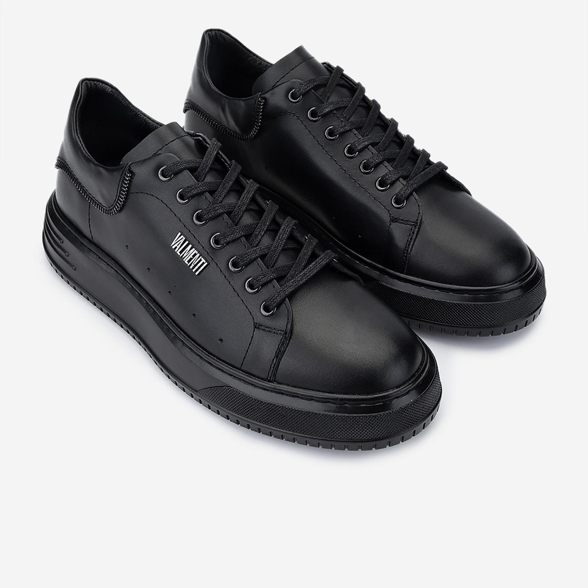 Valmenti Erkek Hakiki Deri Siyah Sneakers & Spor Ayakkabı