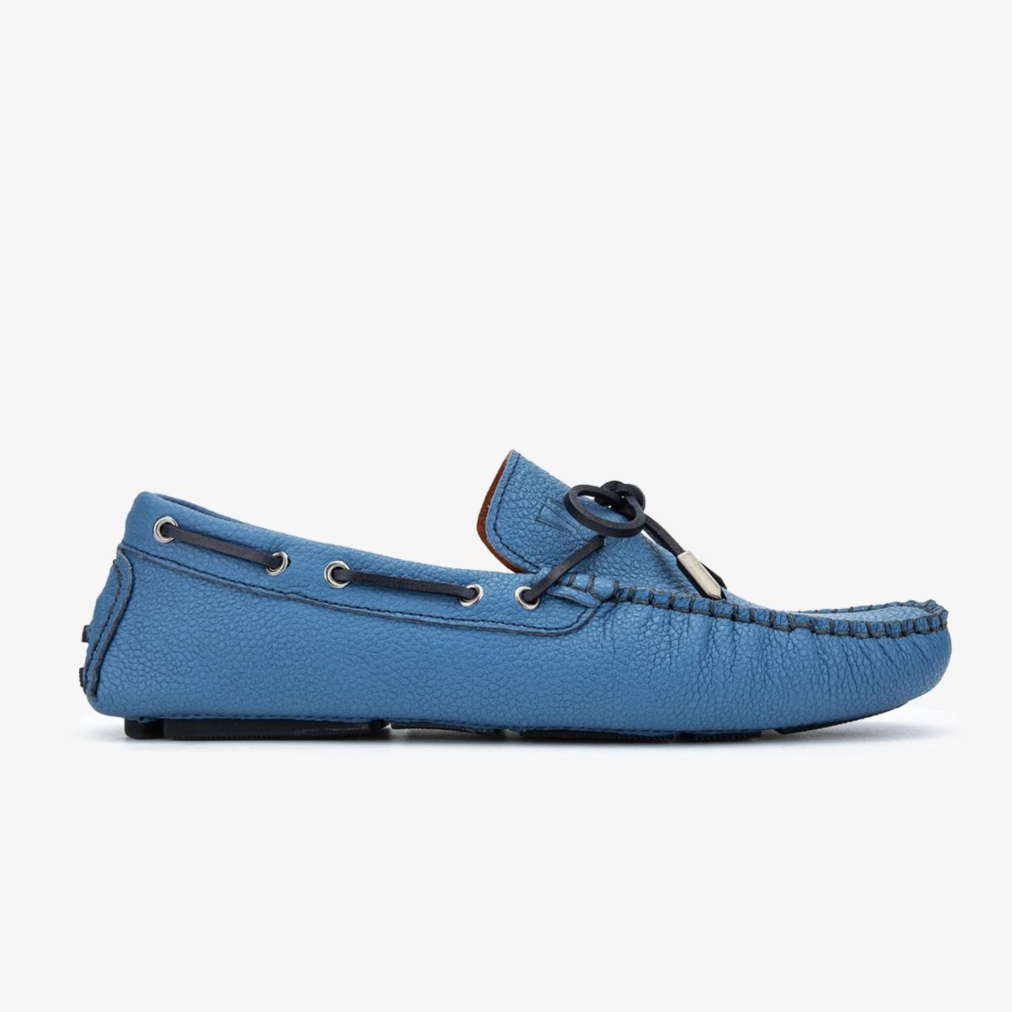 Valmenti Veronique Erkek Mavi Hakiki Deri Loafer Ayakkabı