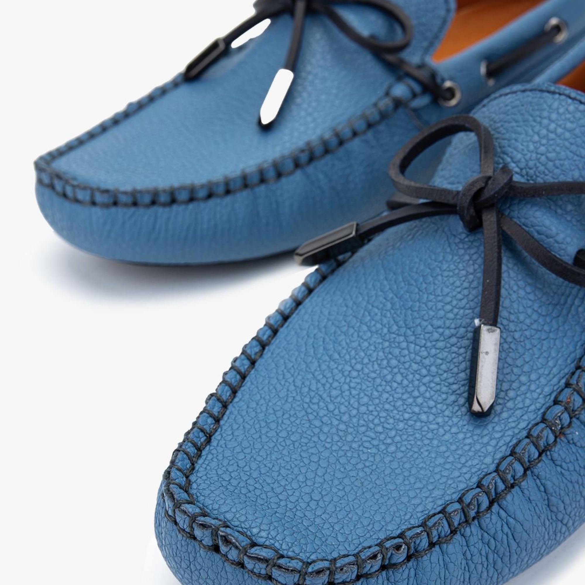 Valmenti Veronique Erkek Mavi Hakiki Deri Loafer Ayakkabı