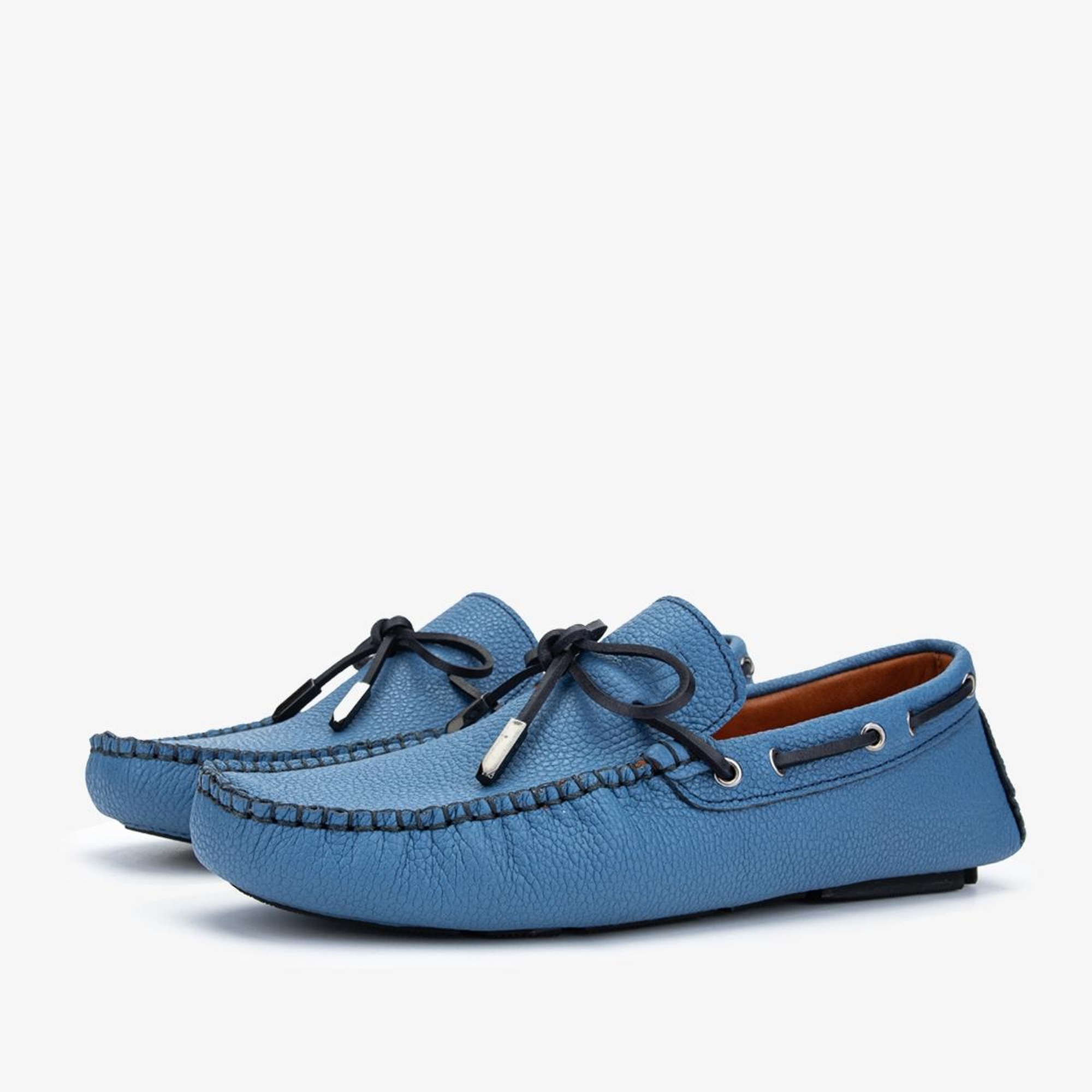 Valmenti Veronique Erkek Mavi Hakiki Deri Loafer Ayakkabı