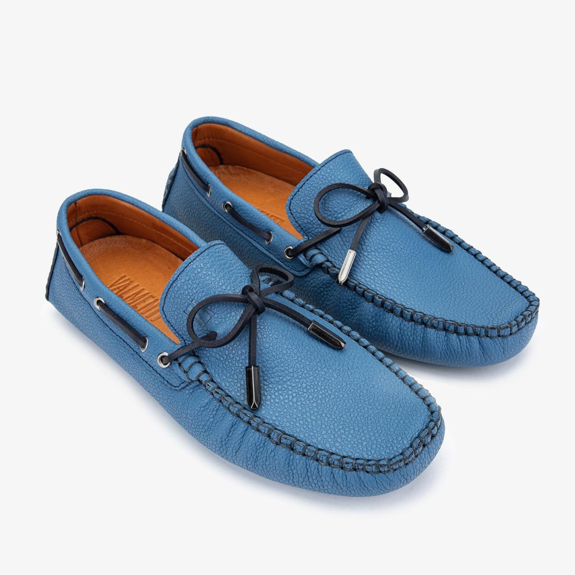 Valmenti Veronique Erkek Mavi Hakiki Deri Loafer Ayakkabı