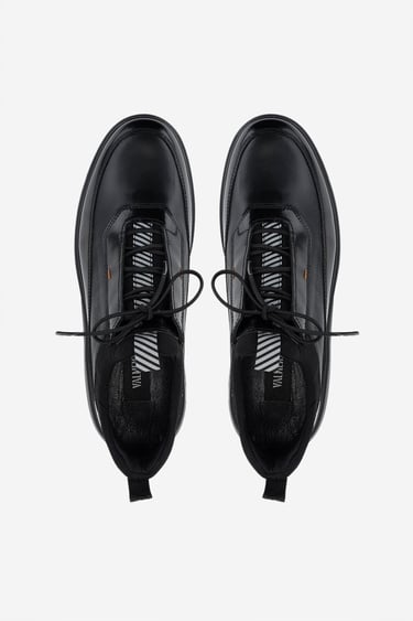  Valmenti Erkek Hakiki Deri Siyah Analin Casual Ayakkabı