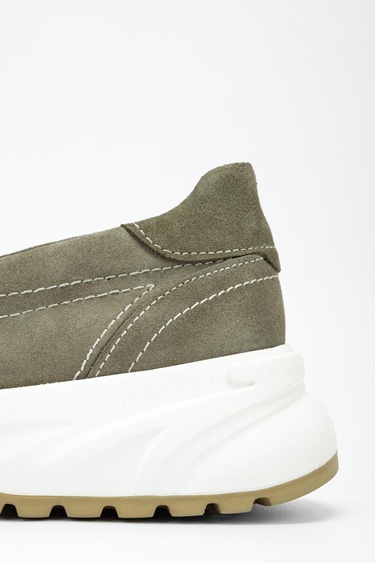  Valmenti Runo Erkek Haki Süet Hakiki Deri Loafer Ayakkabı