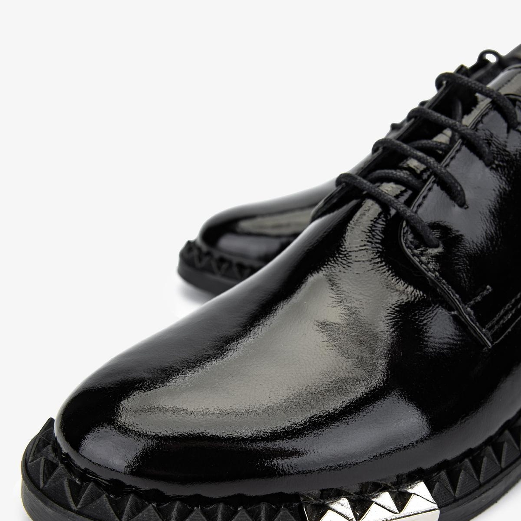 Valmenti Kadın Hakiki Deri Siyah Rugan Casual Ayakkabı