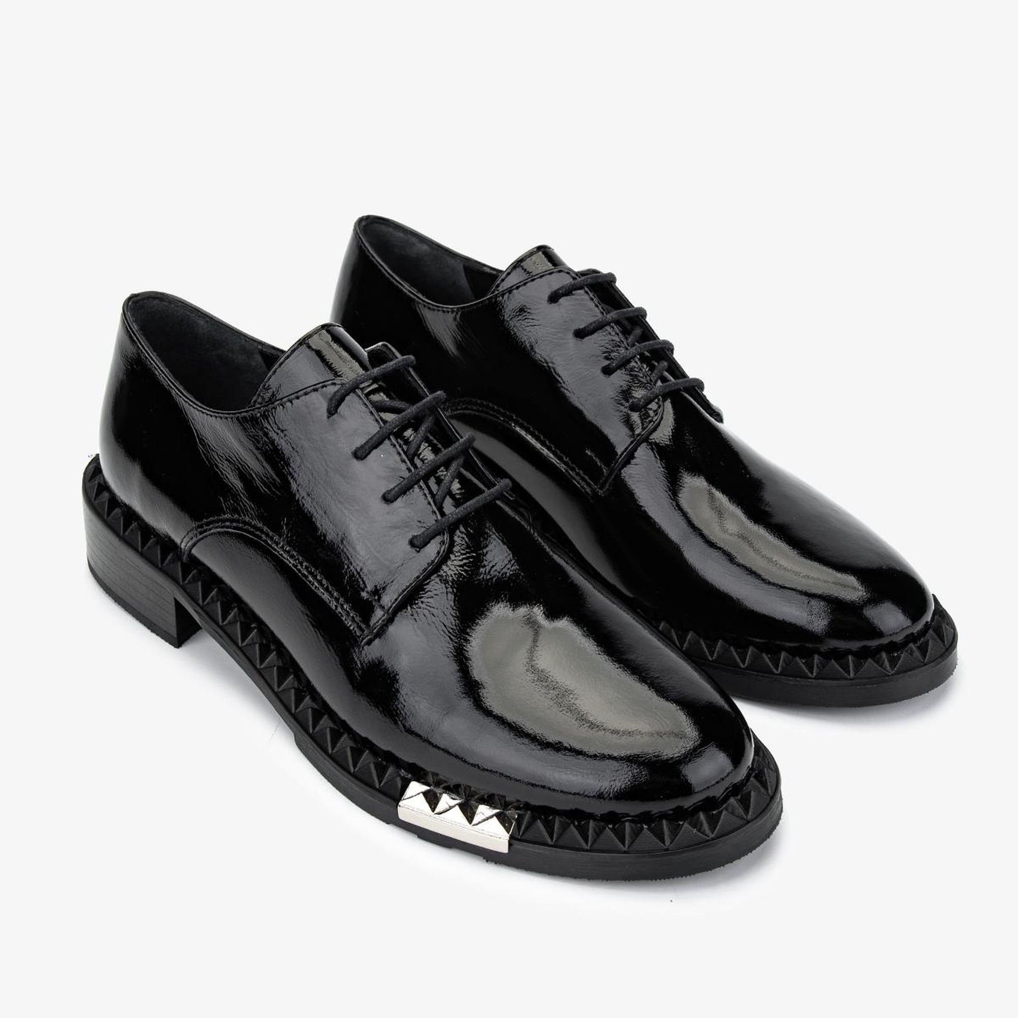 Valmenti Kadın Hakiki Deri Siyah Rugan Casual Ayakkabı