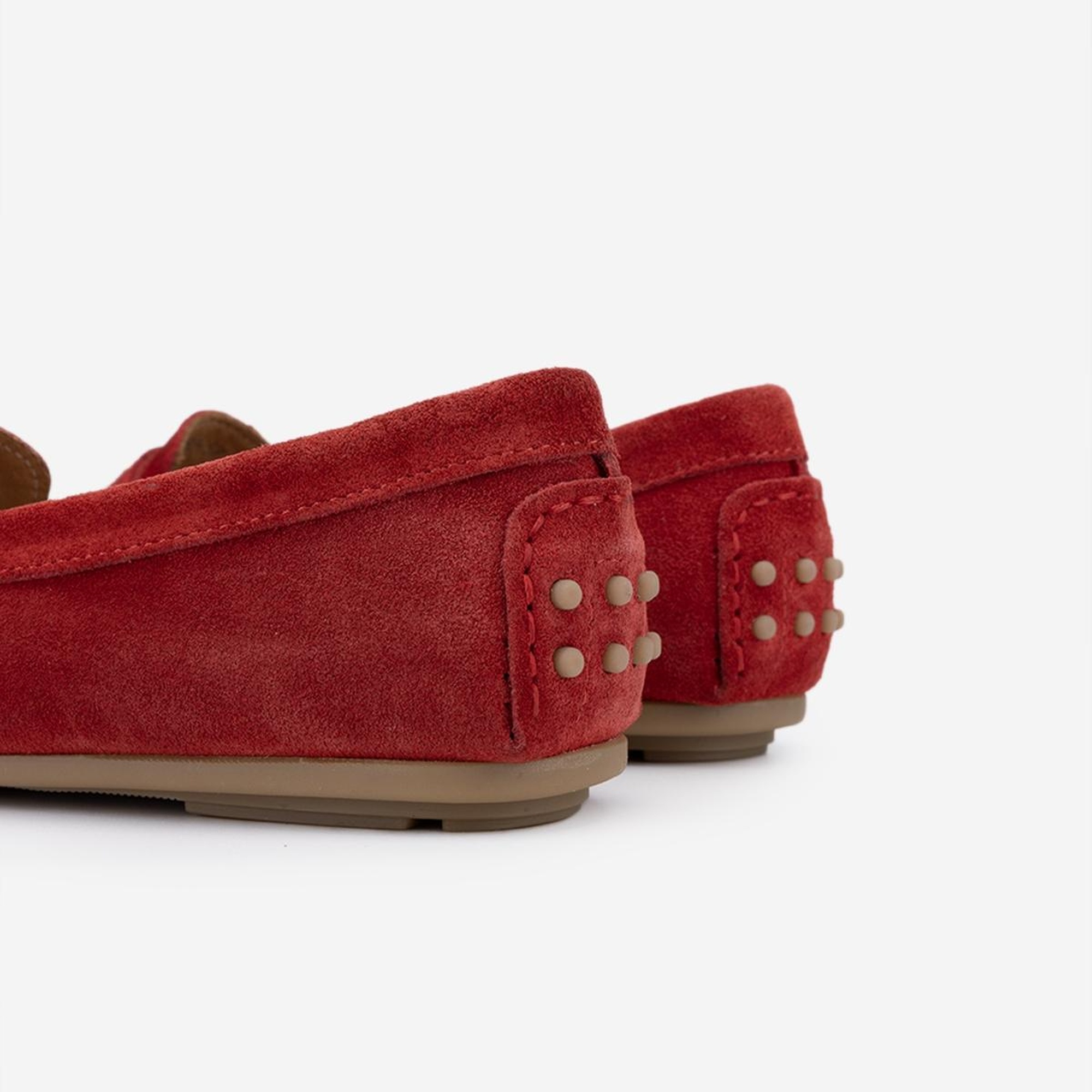 Valmenti Laisa Kadın Kırmızı Süet Hakiki Deri Loafer Ayakkabı