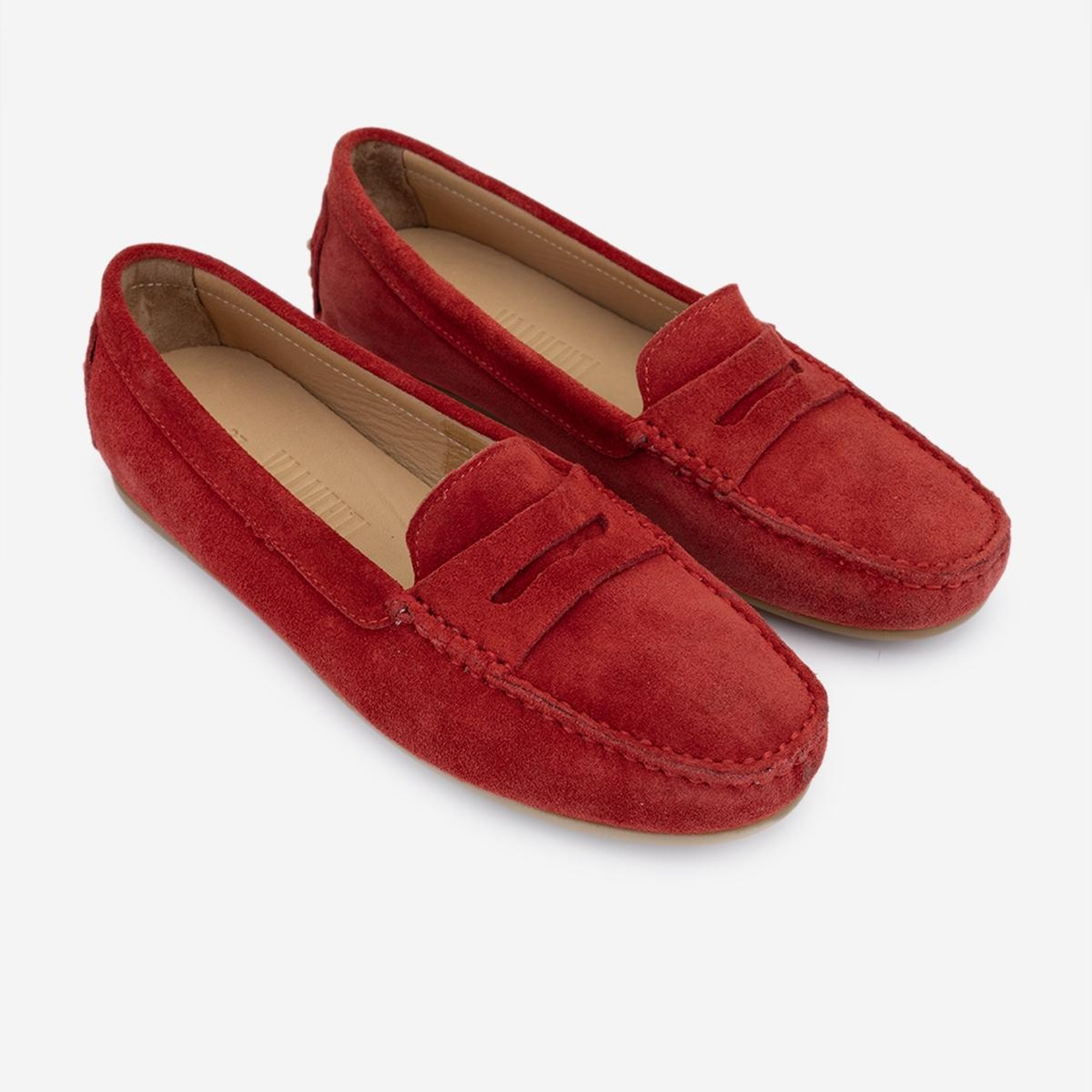 Valmenti Laisa Kadın Kırmızı Süet Hakiki Deri Loafer Ayakkabı