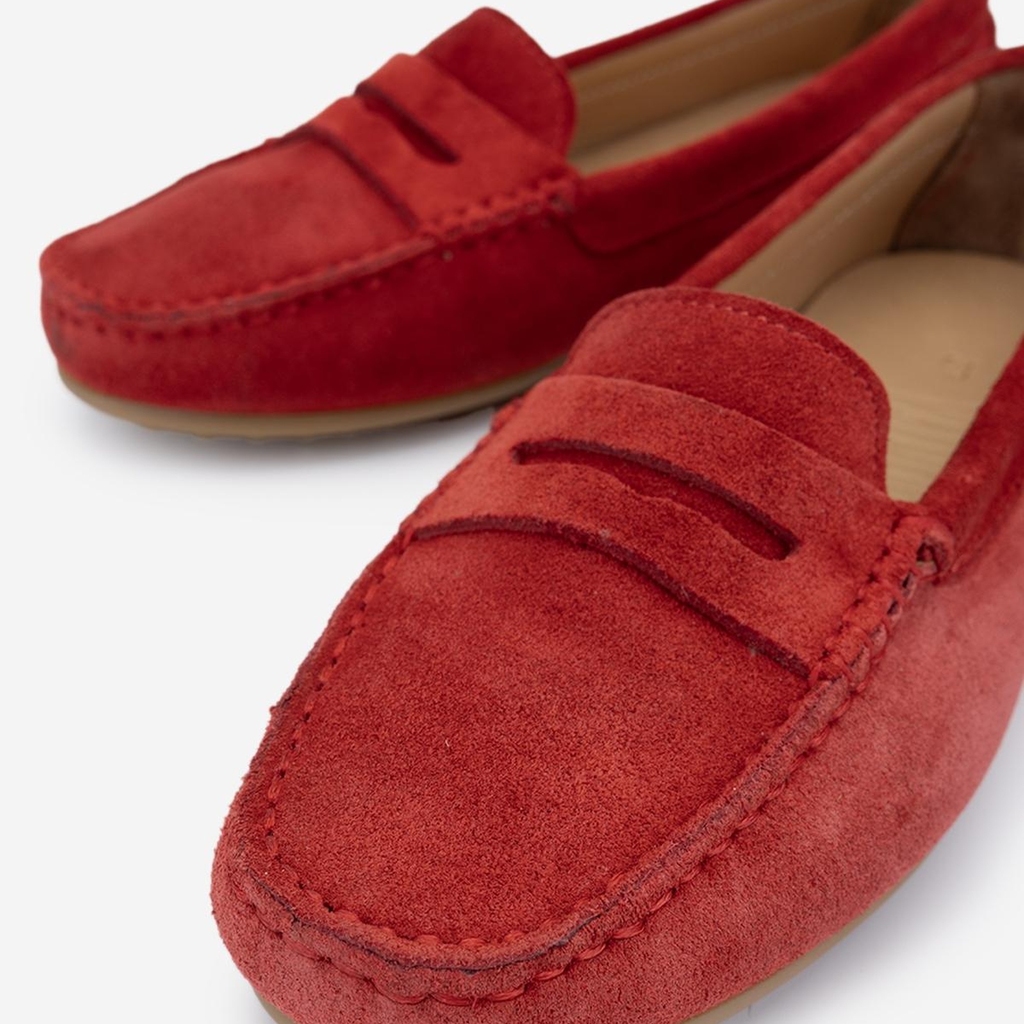 Valmenti Laisa Kadın Kırmızı Süet Hakiki Deri Loafer Ayakkabı