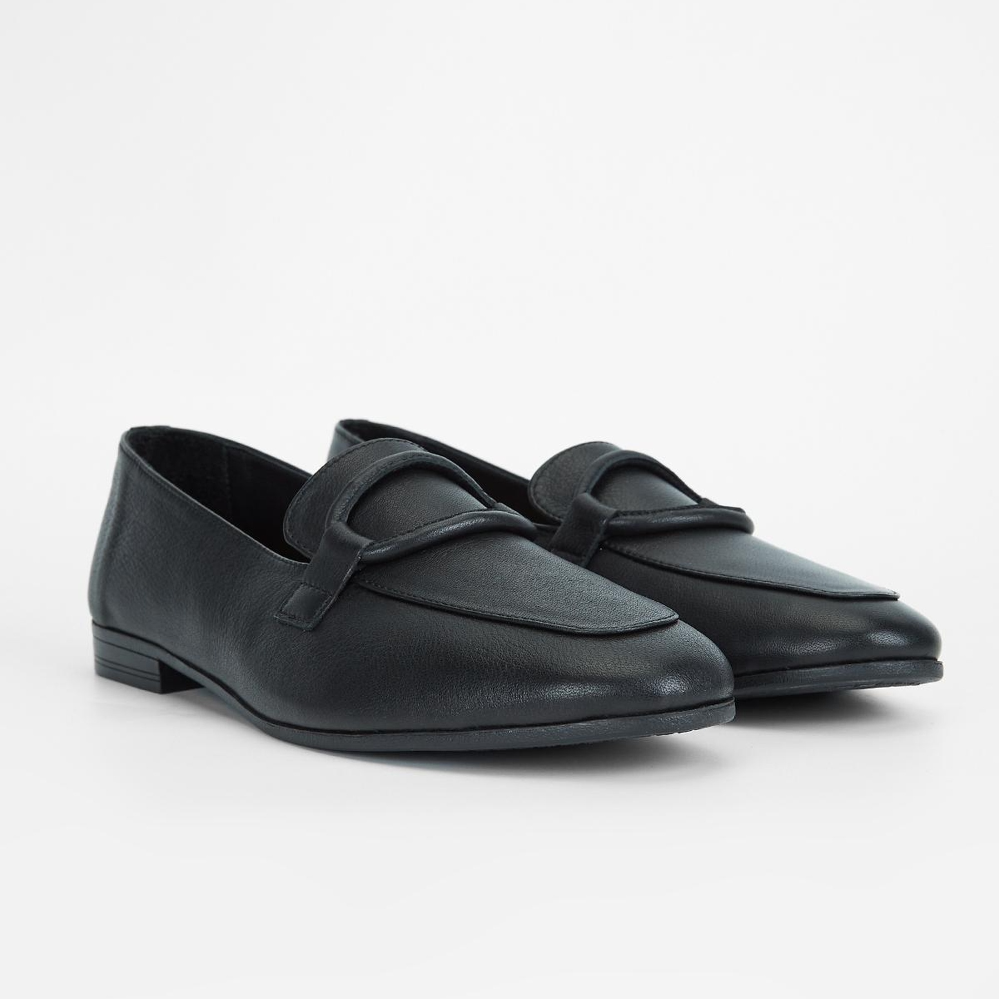 Valmenti Simax Kadın Siyah Hakiki Deri Loafer Ayakkabı