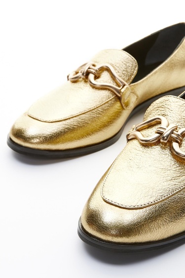  Valmenti Veronique Kadın Altın Hakiki Deri Loafer Ayakkabı