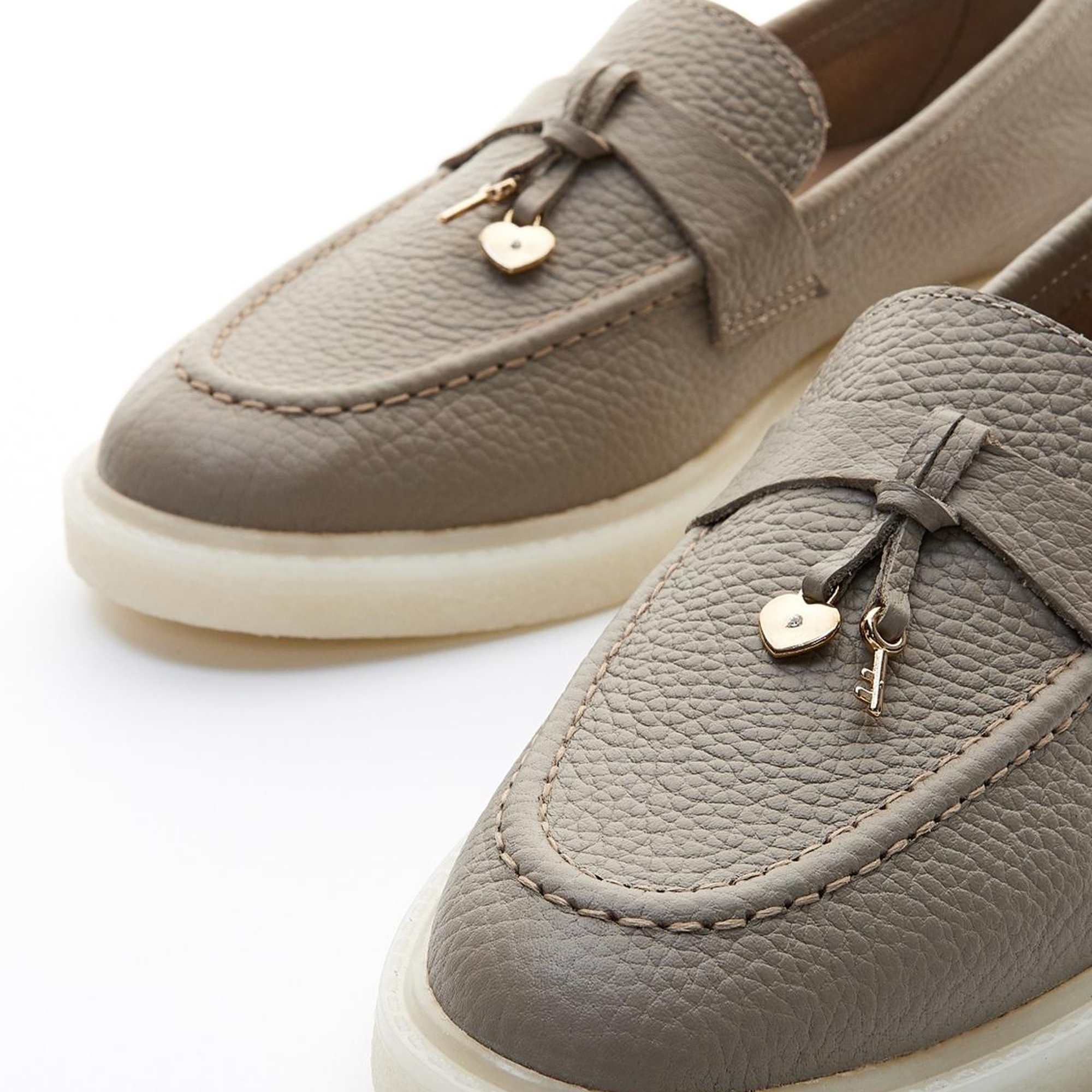 Valmenti Aline Kadın Vizon Floter Hakiki Deri Loafer Ayakkabı