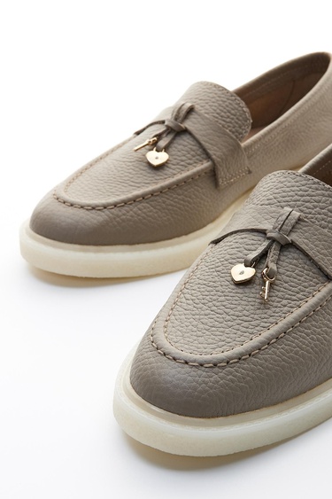  Valmenti Aline Kadın Vizon Floter Hakiki Deri Loafer Ayakkabı