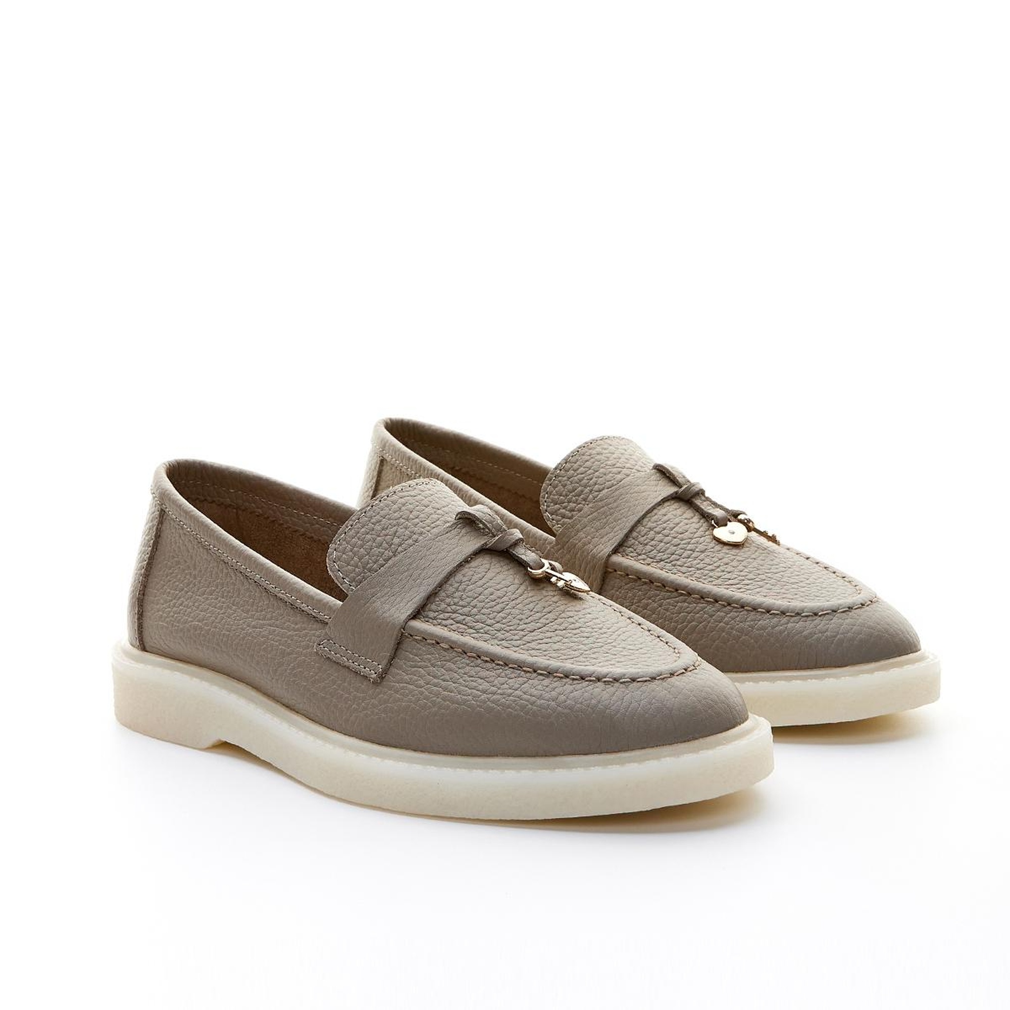 Valmenti Aline Kadın Vizon Floter Hakiki Deri Loafer Ayakkabı