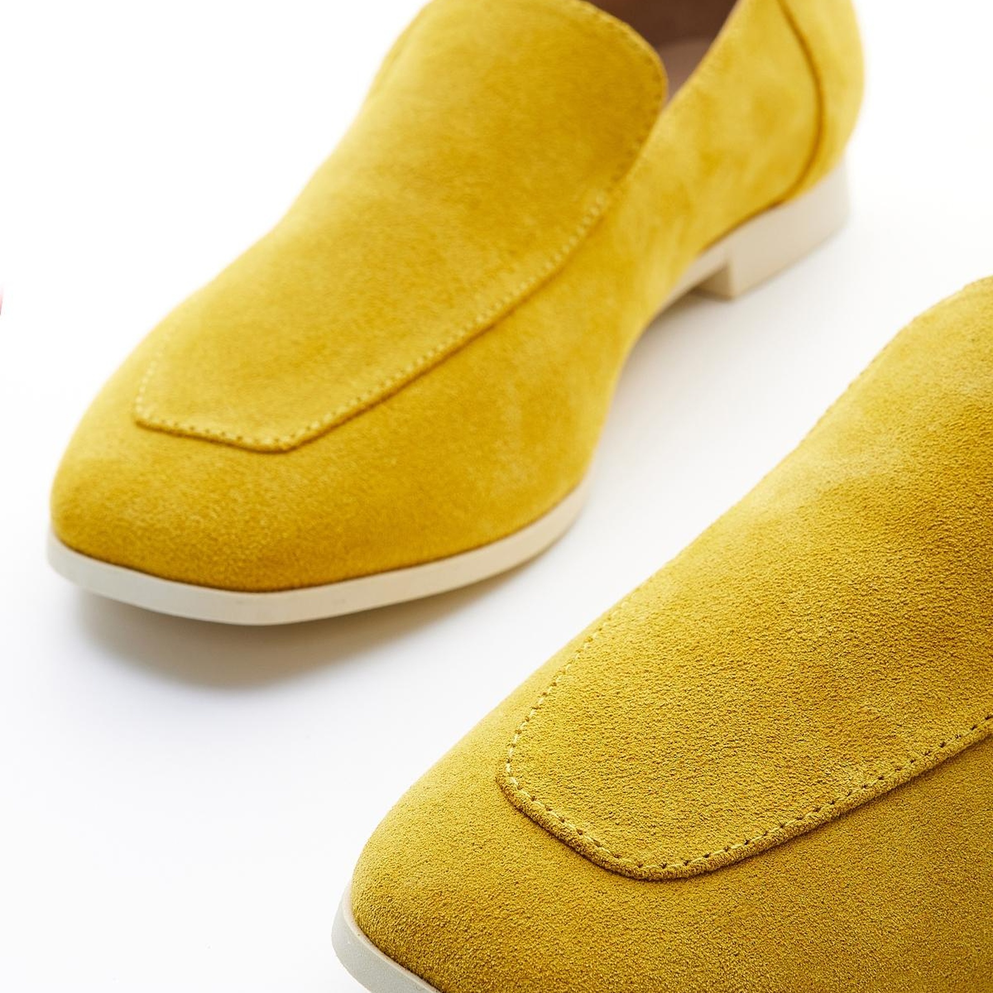 Valmenti Prunella Kadın Sarı Süet Hakiki Deri Loafer Ayakkabı