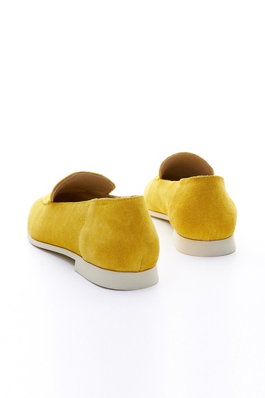  Valmenti Prunella Kadın Sarı Süet Hakiki Deri Loafer Ayakkabı
